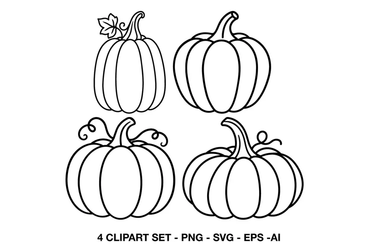 Pumpkin Line Art Clipart