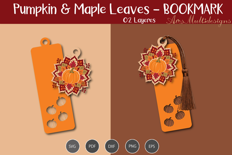 Pumpkin & maple leave Bookmark