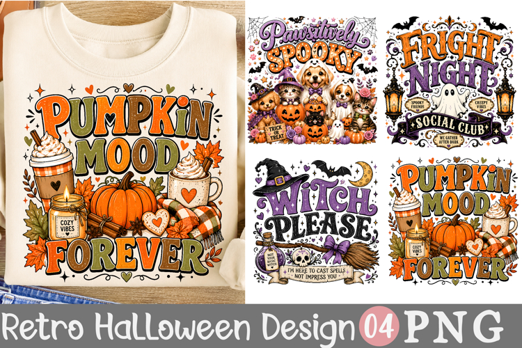 Pumpkin Mood Forever Sublimation, Pawsitively Spooky PNG