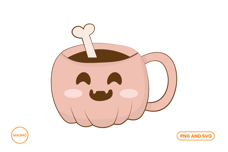 Funny halloween mug with bone