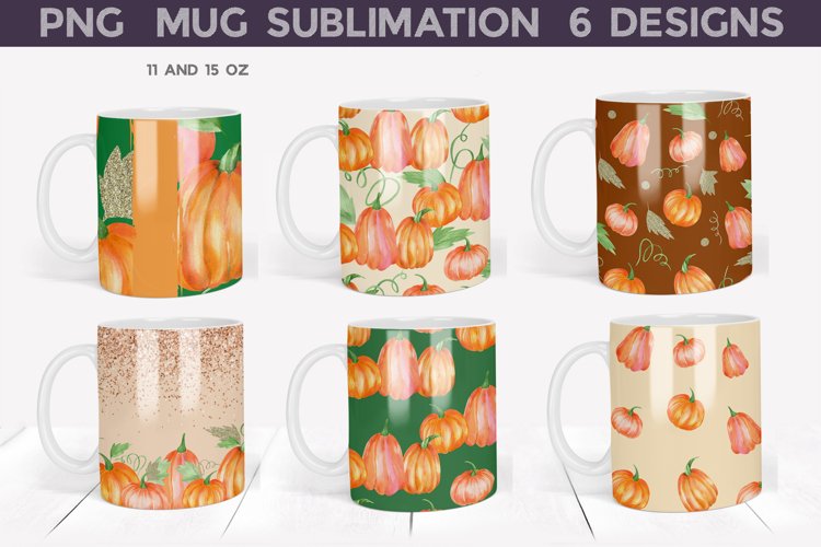 Pumpkin Mug Sublimation | Thanksgiving Coffee Mug Wrap