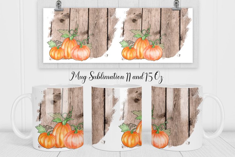Thanksgiving Mug Wrap | Pumpkin Coffee Mug Sublimation