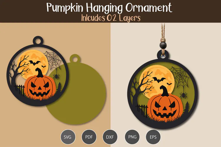 Pumpkin Hanging Ornament SVG