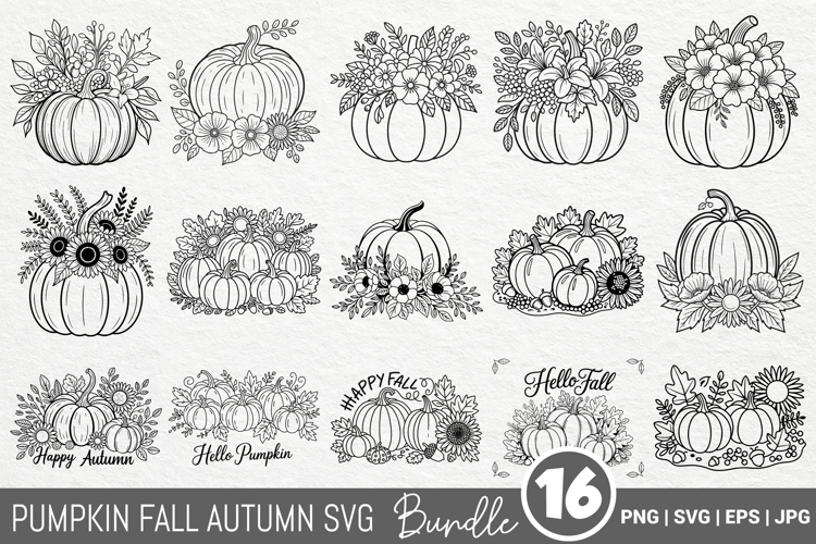 Fall Clipart Black and White Image 7