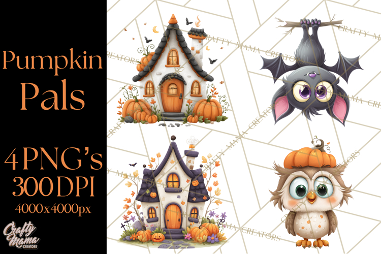 Pumpkin Skeletons Clipart PNG, Cute Halloween Clipart