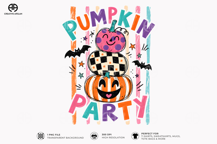 Pumpkin Party Clipart PNG - Cute Pumpkin Halloween Shirt