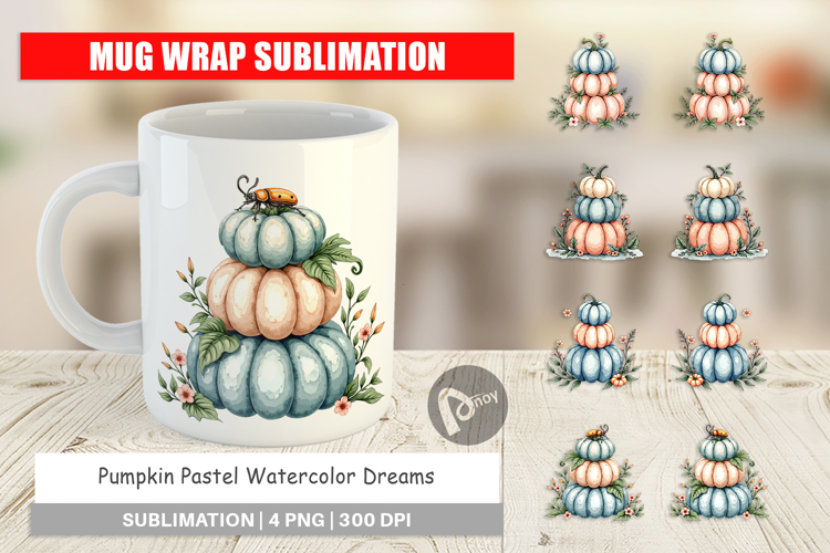 Pumpkin Pastel Dreams Mug Wrap