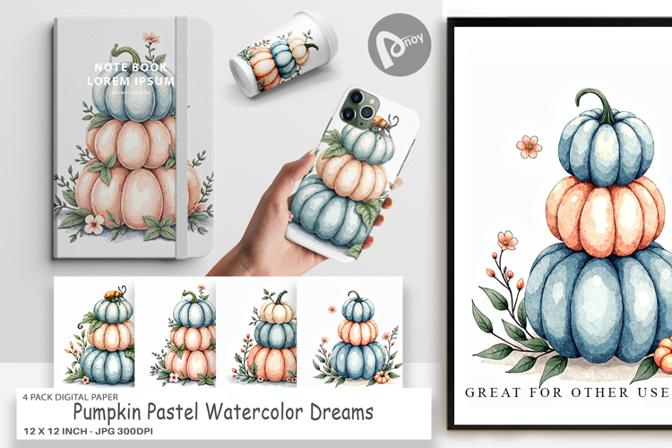 Pumpkin Pastel Dreams Digital Paper