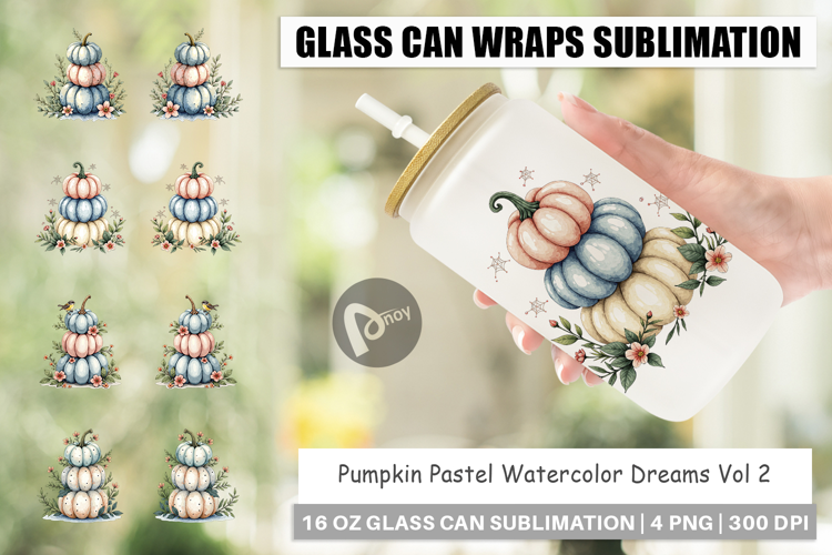 Pumpkin Pastel Dreams Glass Can