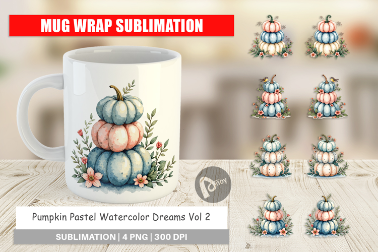 Pumpkin Pastel Dreams Mug Wrap