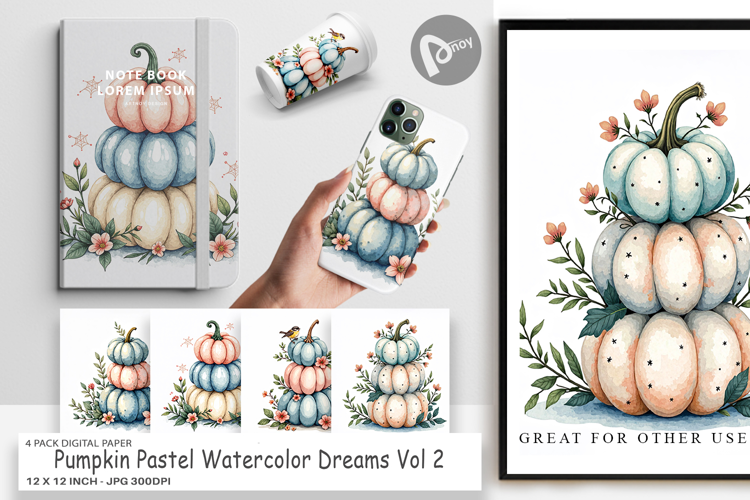 Pumpkin Pastel Dreams Digital Paper