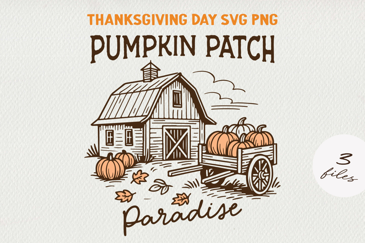 Thanksgiving Pumpkin Quote Clipart | Retro Fall PNG SVG