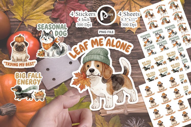 Pumpkin Patch Pup Shenanigans Sticker example image 1