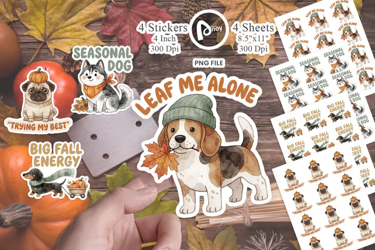 Pumpkin Patch Pup Shenanigans Sticker