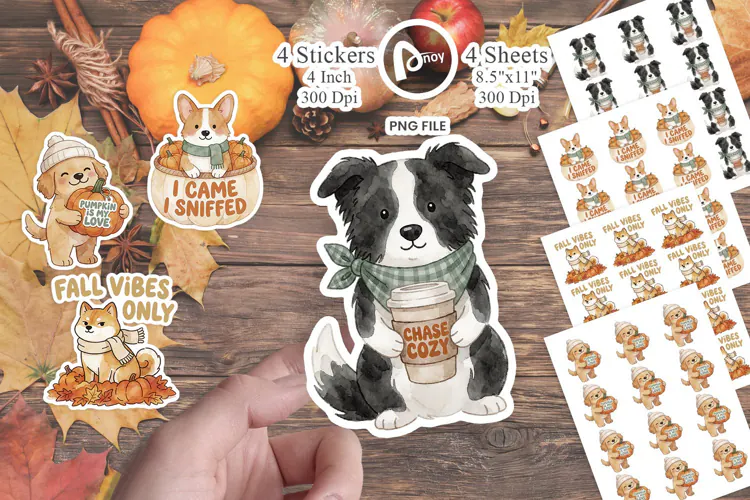 Pumpkin Patch Pup Shenanigans Sticker