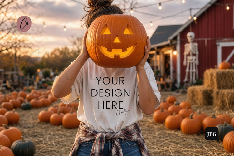 Fall White Shirt Model Mockup