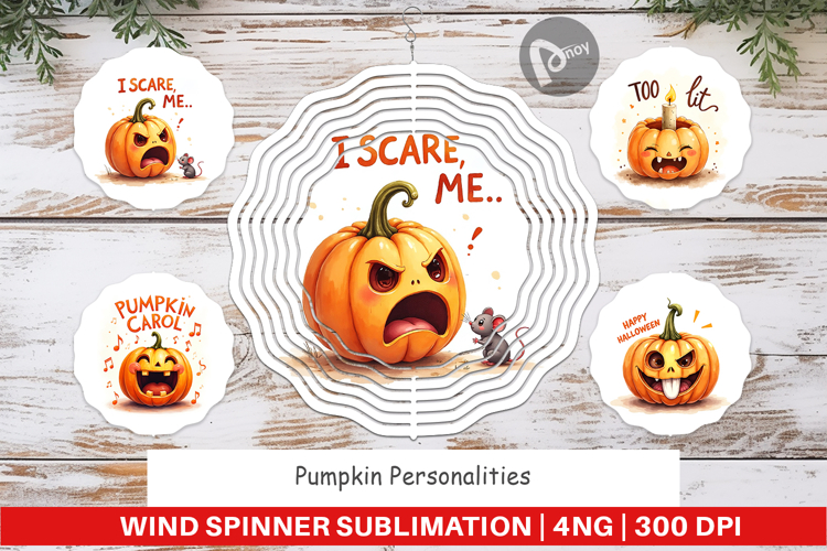 Pumpkin Personalities Wind Spinner