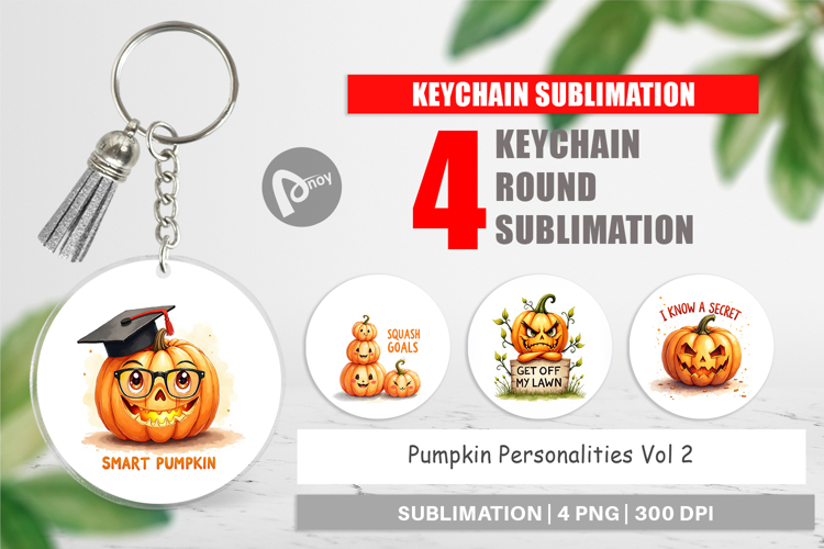 Pumpkin Personalities Keychain