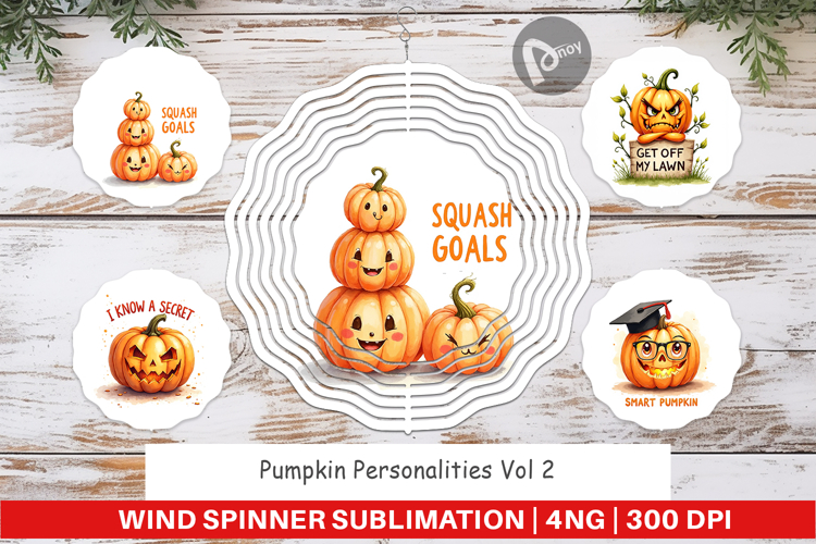 Pumpkin Personalities Wind Spinner