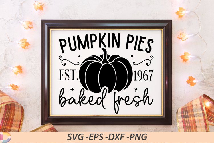 Pumpkin pies est 1967 baked fresh Sign SVG