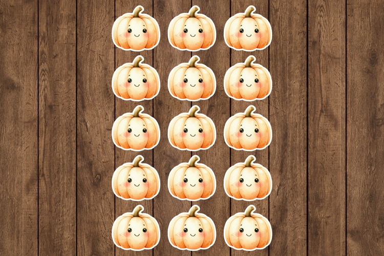 Pumpkin Printable Stickers - PNG Sticker Sheet
