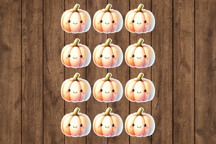 Pumpkin Printable Stickers - PNG Sticker Sheet