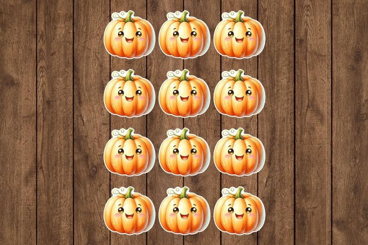 Pumpkin Printable Stickers - PNG Sticker Sheet