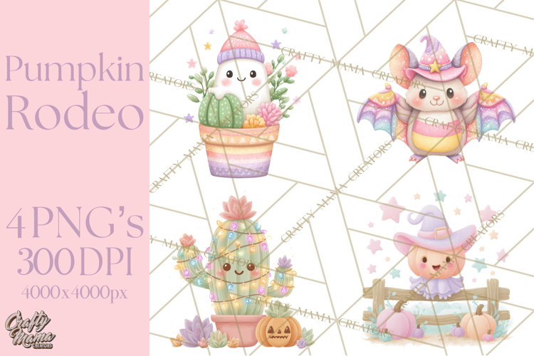 Pastel Pumpkin Rodeo Western Halloween PNG Clipart