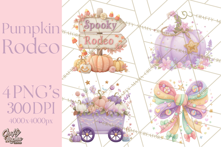 Pastel Pumpkin Rodeo Western Halloween PNG Clipart