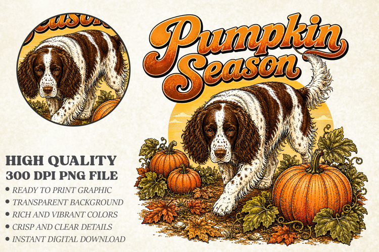 Pumpkin Season Retro Dog Holiday PNG,Patch Graphic PNG