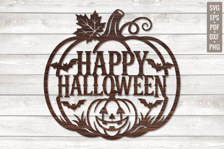 Pumpkin shape Halloween Wall Sign SVG