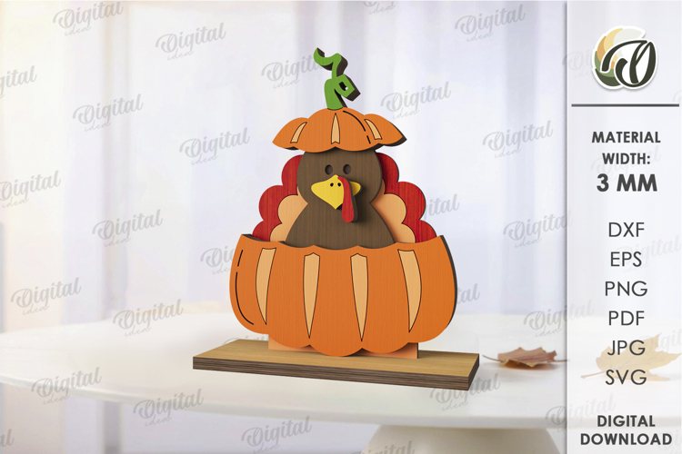 Pumpkin Shelf Sitter Laser Cut. Stand decor SVG