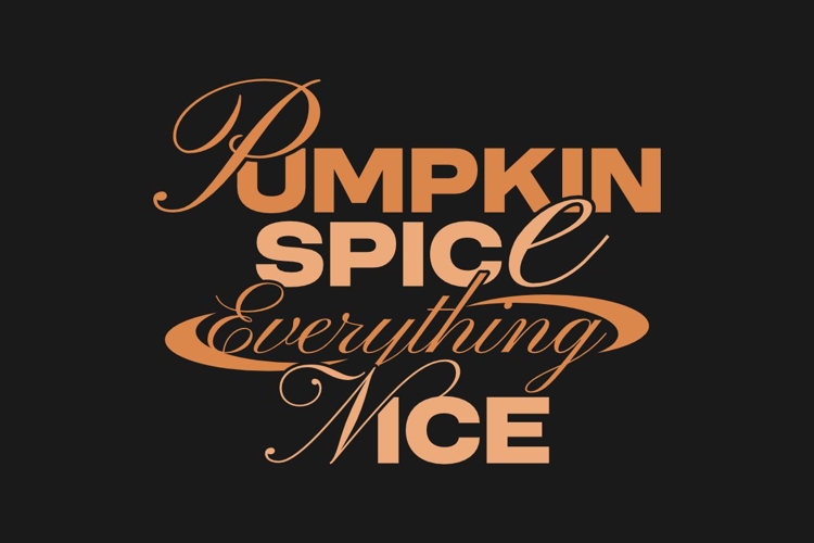 Pumpkin Spice Autumn Typography T-shirt Design