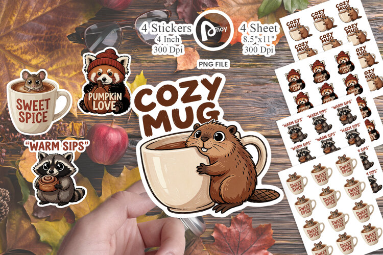 Pumpkin Spice Critter Sticker example image 1