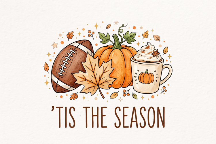 Pumpkin Spice Autumn Sublimation Design