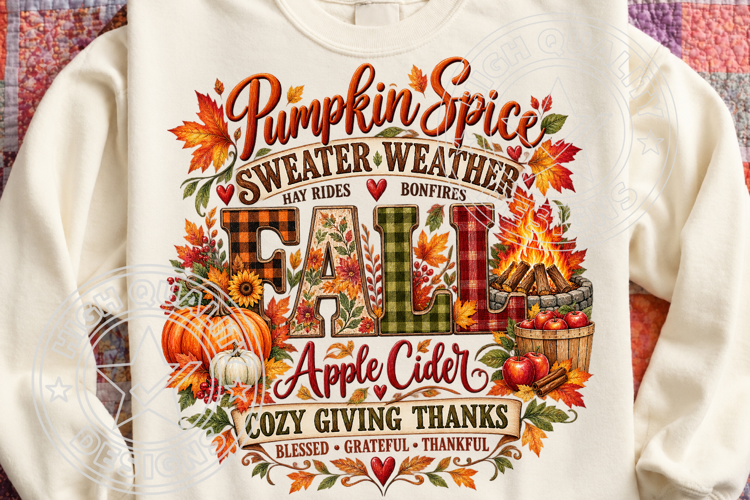 Pumpkin Spice Sweater Weather Fall PNG