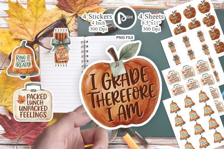 Pumpkin Spice Teacher Survival Kit Sticker example image 1
