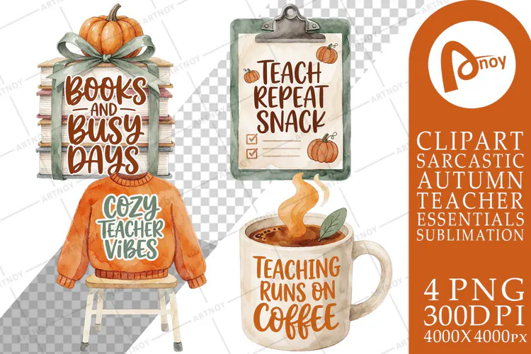 Pumpkin Spice Teacher Survival Kit Sublimation