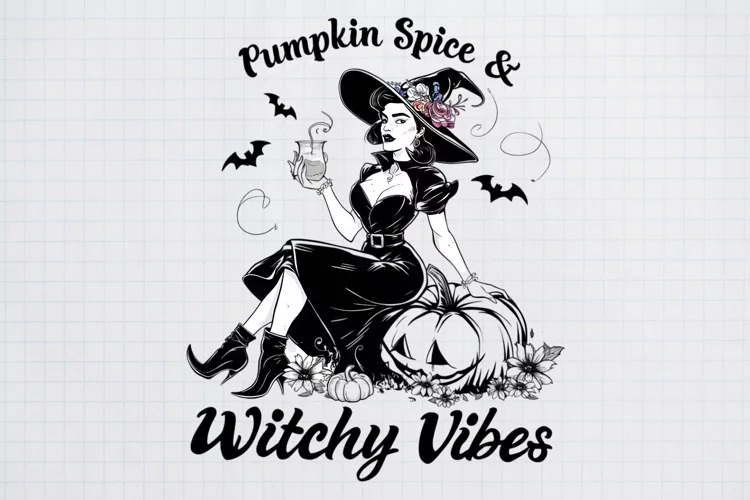 Vintage Pin-up Girls Halloween, Halloween Sublimation