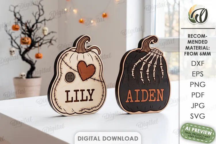 Personalized Halloween Pumpkins Laser Cut. Halloween SVG