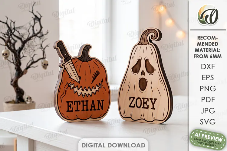 Personalized Halloween Pumpkins Laser Cut. Halloween SVG