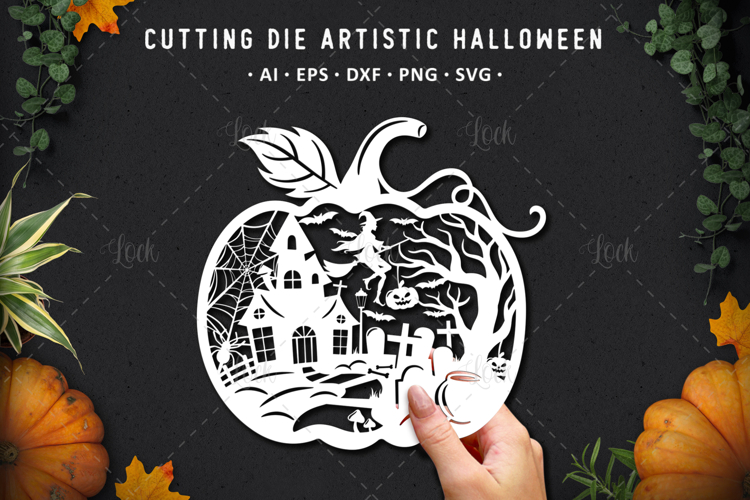 Haunted Pumpkin Papercut Design