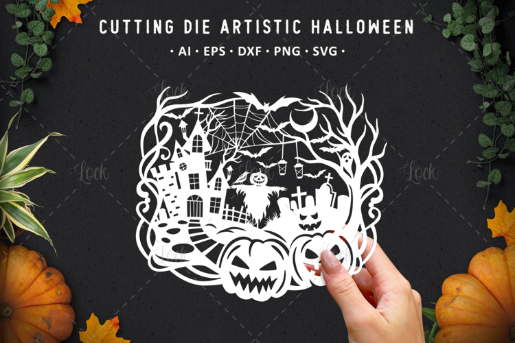 Haunted Pumpkin Papercut Design