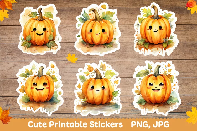 Pumpkin Stickers | Fall Printable Stickers | Autumn Stickers