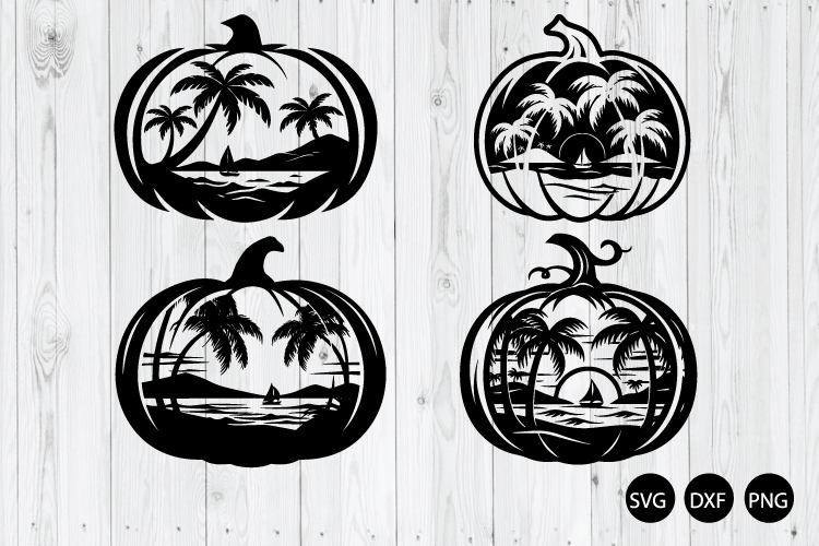 Pumpkin Sunset Beach SVG, Pumpkin SVG, Pumpkin Sunset Beach