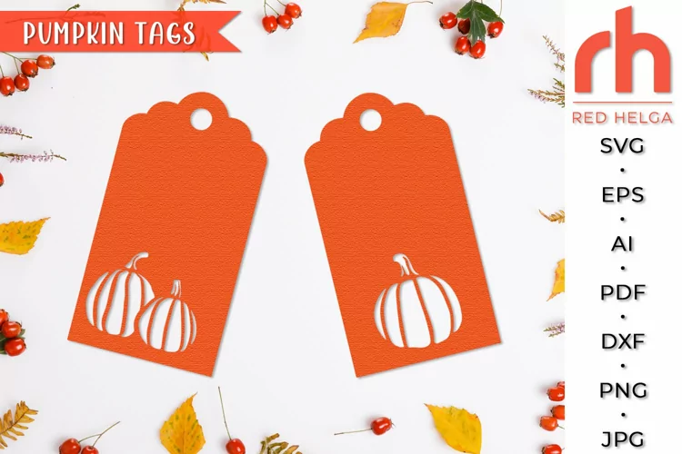 Pumpkin Tag SVG, Thanksgiving Tag Cut File, Fall Design DXF