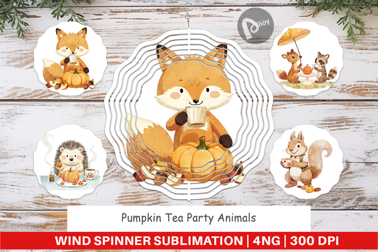 Wind Spinner Pumpkin Tea Animals