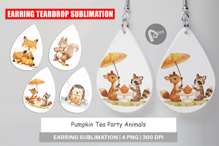 Earring Pumpkin Tea Animals