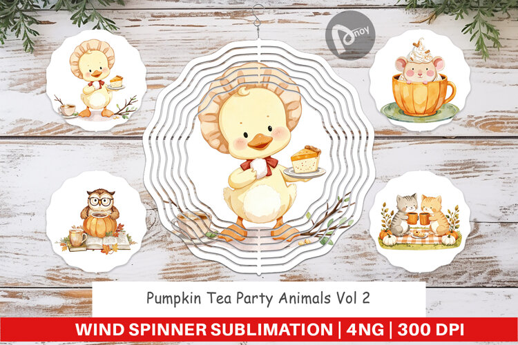 Wind Spinner Pumpkin Tea Animals example image 1