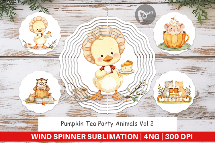 Wind Spinner Pumpkin Tea Animals